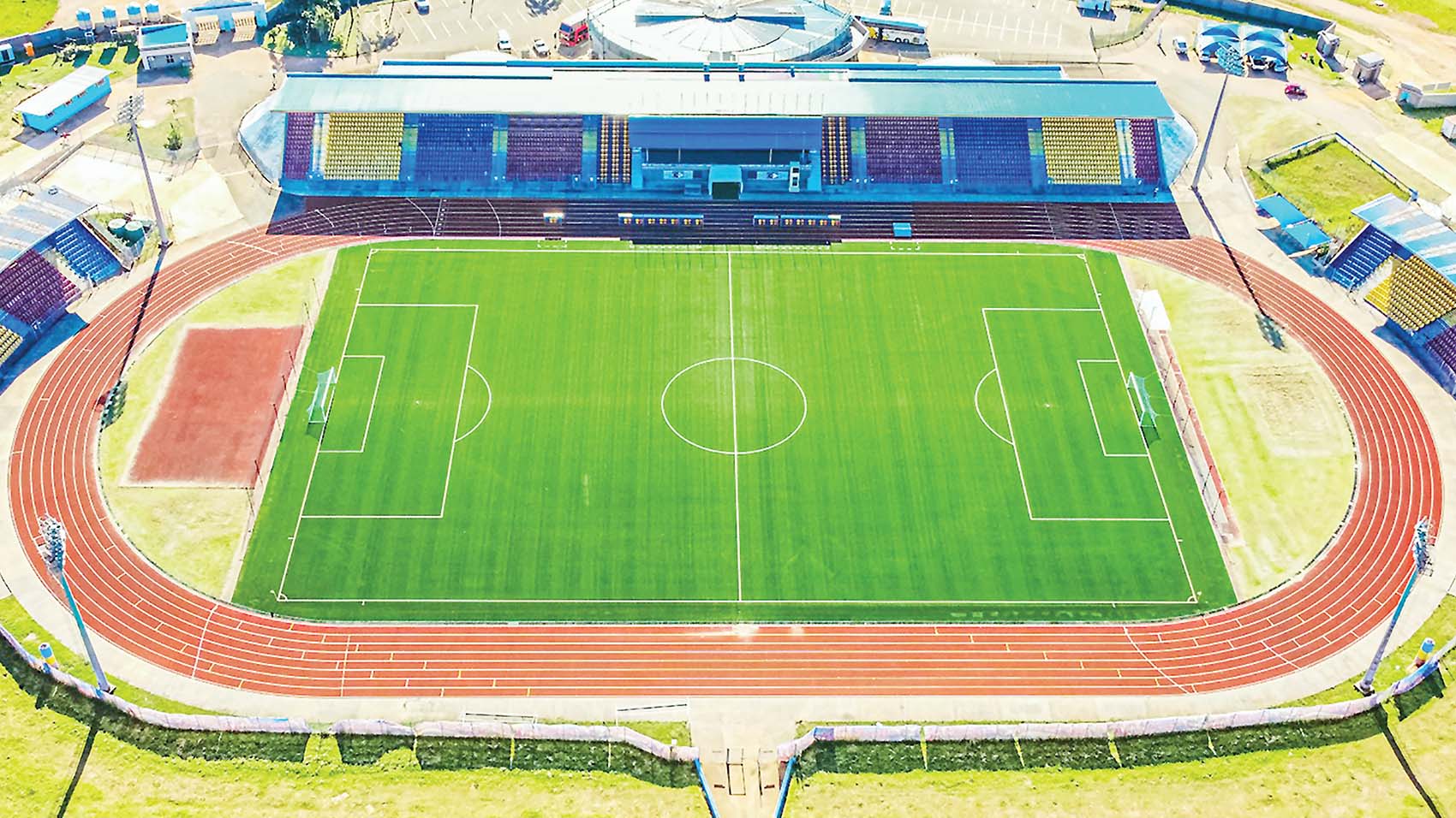 An aerial view of Somhlolo National Stadium. (Pic: Nsingizini Facebook)